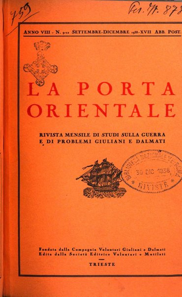 La porta orientale rivista mensile di studi giuliani e dalmati