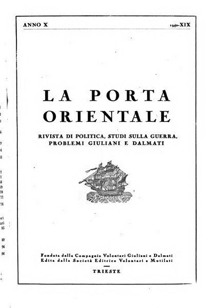 La porta orientale rivista mensile di studi giuliani e dalmati