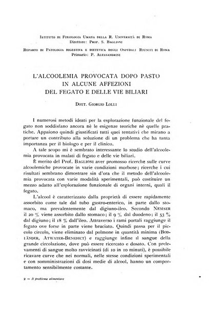 Il problema alimentare chimica, fisiologia, patologia, terapia