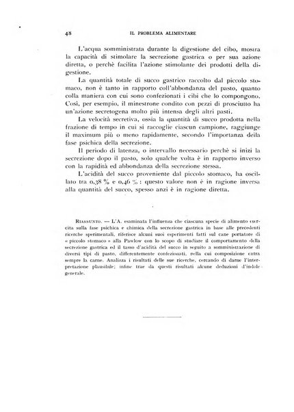 Il problema alimentare chimica, fisiologia, patologia, terapia