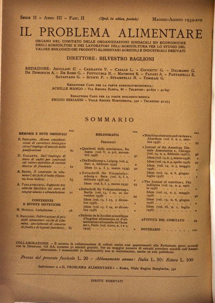 Il problema alimentare chimica, fisiologia, patologia, terapia