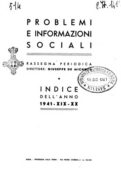 Problemi e informazioni sociali