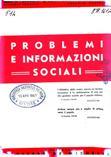 Problemi e informazioni sociali