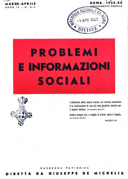 Problemi e informazioni sociali