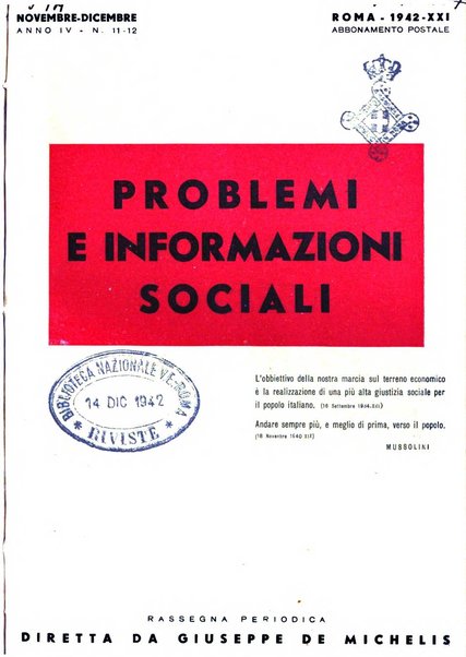 Problemi e informazioni sociali