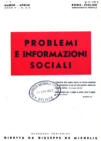 Problemi e informazioni sociali