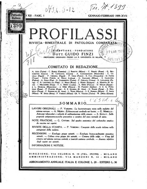 Profilassi sieri e vaccini in patologia comparata