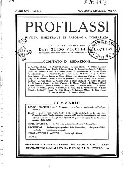 Profilassi sieri e vaccini in patologia comparata