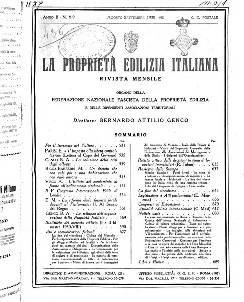 La proprieta edilizià italiana rivista mensile