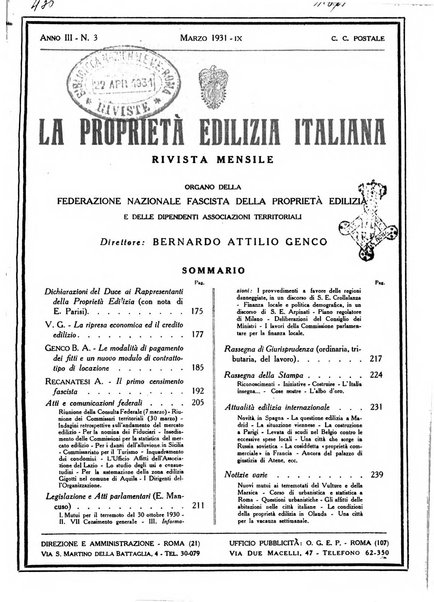 La proprieta edilizià italiana rivista mensile