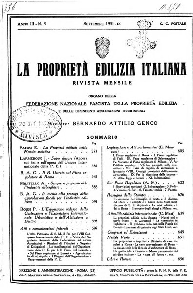 La proprieta edilizià italiana rivista mensile