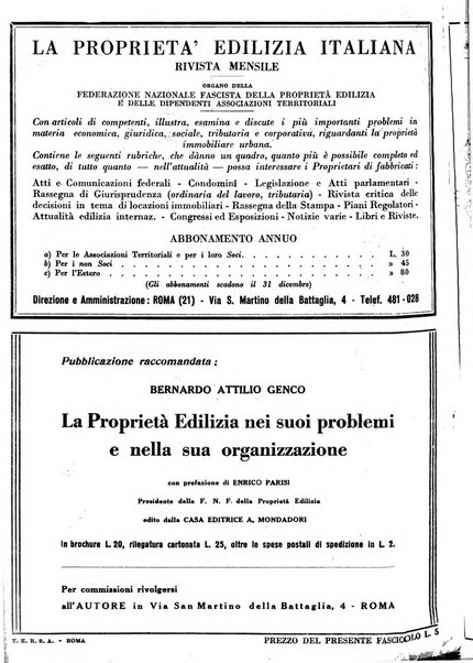 La proprieta edilizià italiana rivista mensile