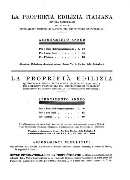 La proprieta edilizià italiana rivista mensile