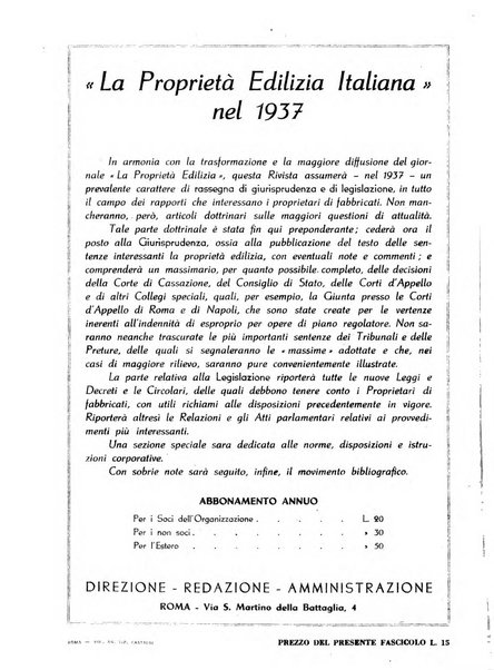 La proprieta edilizià italiana rivista mensile