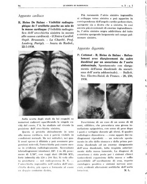 Quaderni di radiologia rivista di collaborazione clinico-radiologica fondata da M. Lapenna