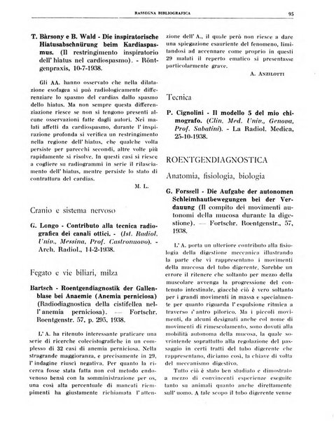 Quaderni di radiologia rivista di collaborazione clinico-radiologica fondata da M. Lapenna