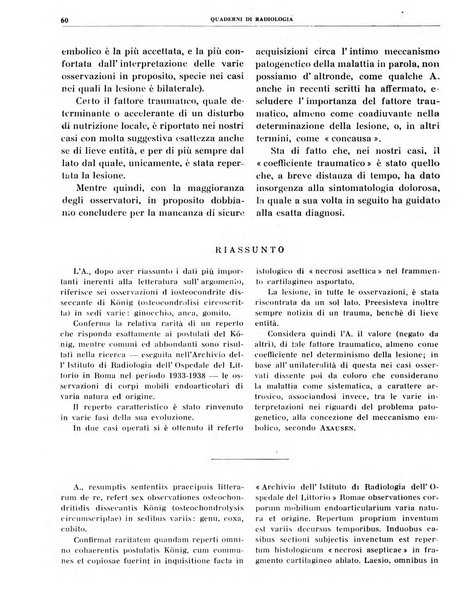 Quaderni di radiologia rivista di collaborazione clinico-radiologica fondata da M. Lapenna