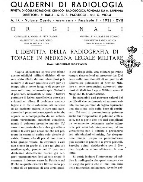 Quaderni di radiologia rivista di collaborazione clinico-radiologica fondata da M. Lapenna