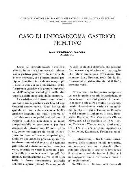 Quaderni di radiologia rivista di collaborazione clinico-radiologica fondata da M. Lapenna