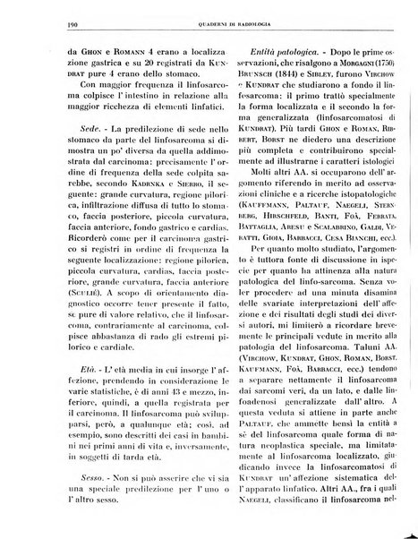 Quaderni di radiologia rivista di collaborazione clinico-radiologica fondata da M. Lapenna