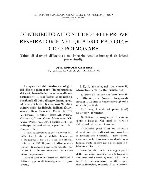 Quaderni di radiologia rivista di collaborazione clinico-radiologica fondata da M. Lapenna