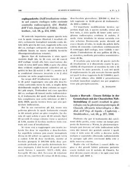 Quaderni di radiologia rivista di collaborazione clinico-radiologica fondata da M. Lapenna