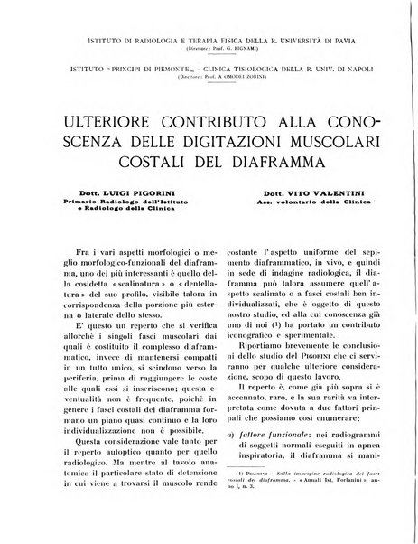 Quaderni di radiologia rivista di collaborazione clinico-radiologica fondata da M. Lapenna