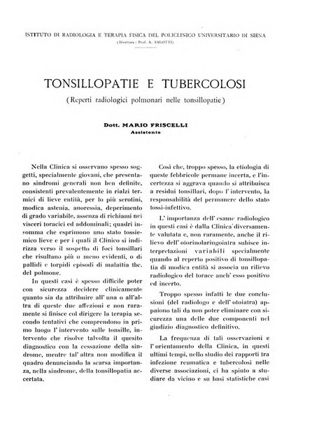 Quaderni di radiologia rivista di collaborazione clinico-radiologica fondata da M. Lapenna