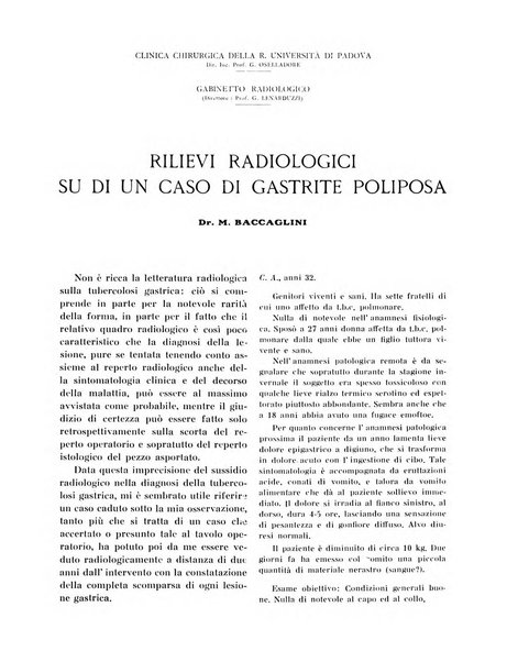 Quaderni di radiologia rivista di collaborazione clinico-radiologica fondata da M. Lapenna