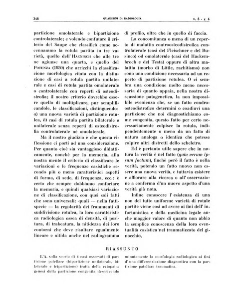 Quaderni di radiologia rivista di collaborazione clinico-radiologica fondata da M. Lapenna