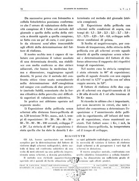 Quaderni di radiologia rivista di collaborazione clinico-radiologica fondata da M. Lapenna