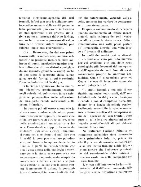 Quaderni di radiologia rivista di collaborazione clinico-radiologica fondata da M. Lapenna