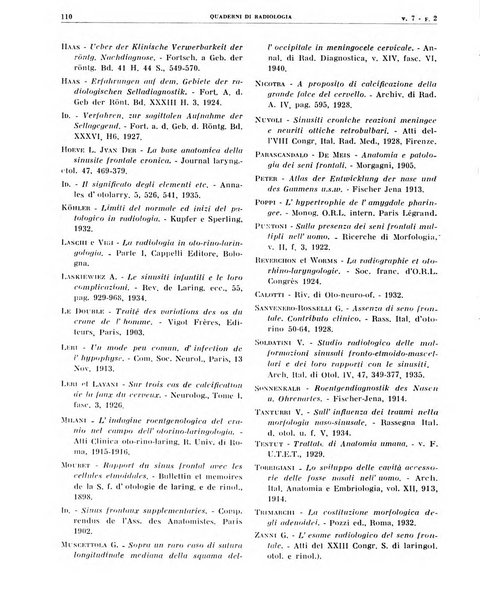 Quaderni di radiologia rivista di collaborazione clinico-radiologica fondata da M. Lapenna