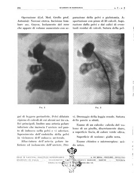 Quaderni di radiologia rivista di collaborazione clinico-radiologica fondata da M. Lapenna