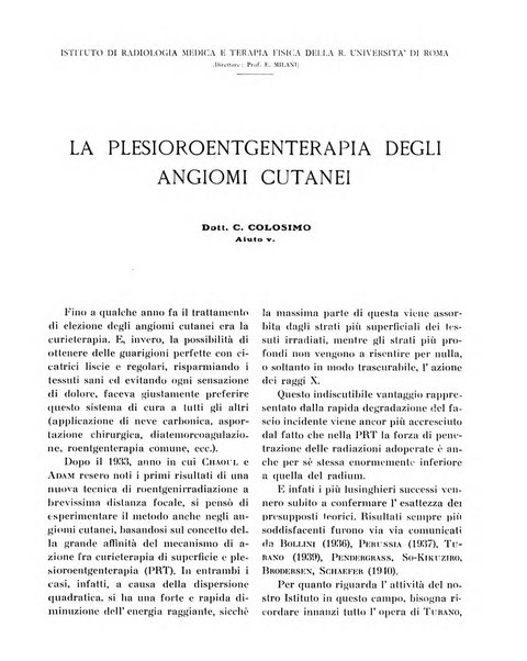 Quaderni di radiologia rivista di collaborazione clinico-radiologica fondata da M. Lapenna