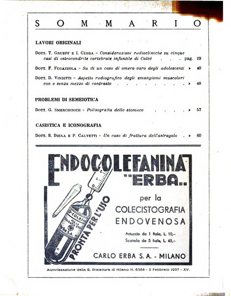 Quaderni di radiologia rivista di collaborazione clinico-radiologica fondata da M. Lapenna