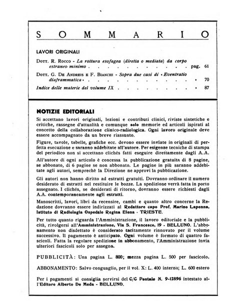 Quaderni di radiologia rivista di collaborazione clinico-radiologica fondata da M. Lapenna