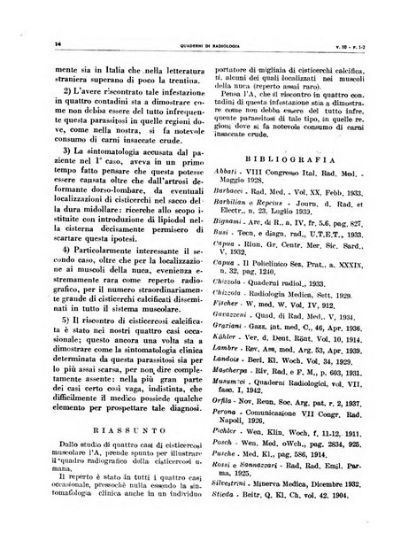 Quaderni di radiologia rivista di collaborazione clinico-radiologica fondata da M. Lapenna