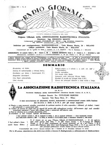 Radio giornale rivista mensile per dilettanti di radio