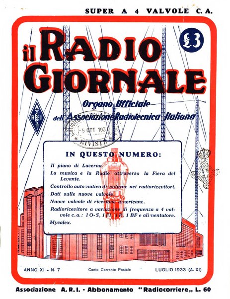 Radio giornale rivista mensile per dilettanti di radio