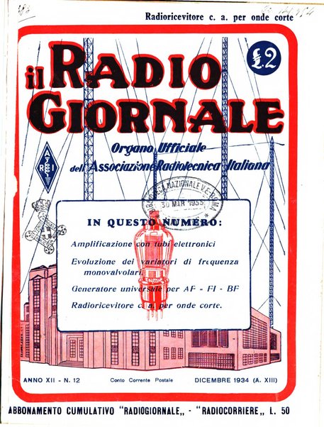 Radio giornale rivista mensile per dilettanti di radio