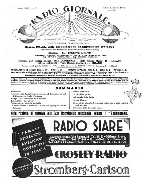 Radio giornale rivista mensile per dilettanti di radio