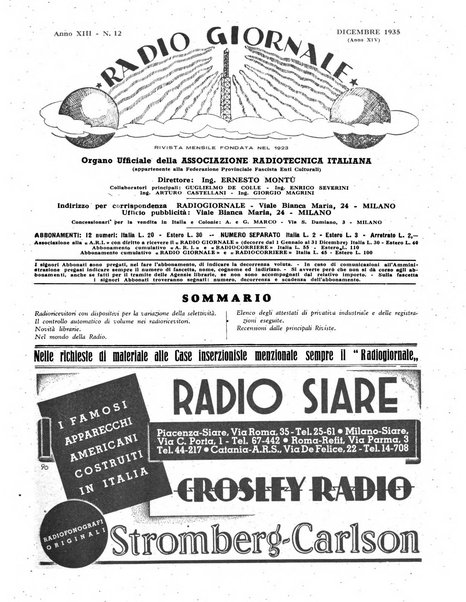 Radio giornale rivista mensile per dilettanti di radio