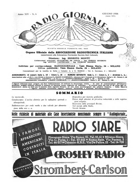 Radio giornale rivista mensile per dilettanti di radio