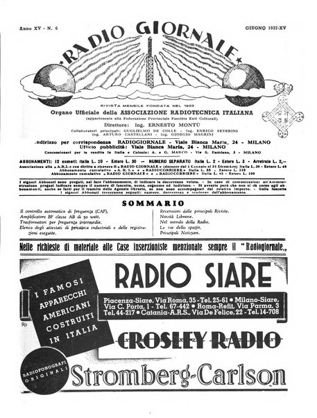 Radio giornale rivista mensile per dilettanti di radio