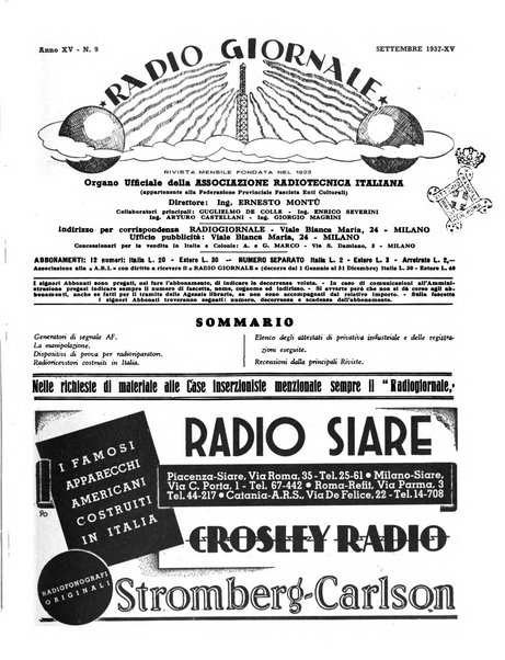 Radio giornale rivista mensile per dilettanti di radio