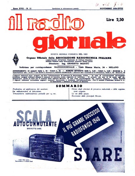 Radio giornale rivista mensile per dilettanti di radio