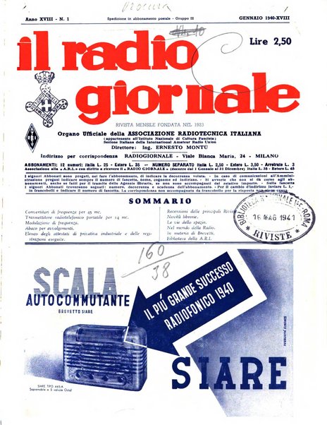 Radio giornale rivista mensile per dilettanti di radio