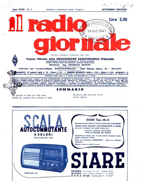 Radio giornale rivista mensile per dilettanti di radio