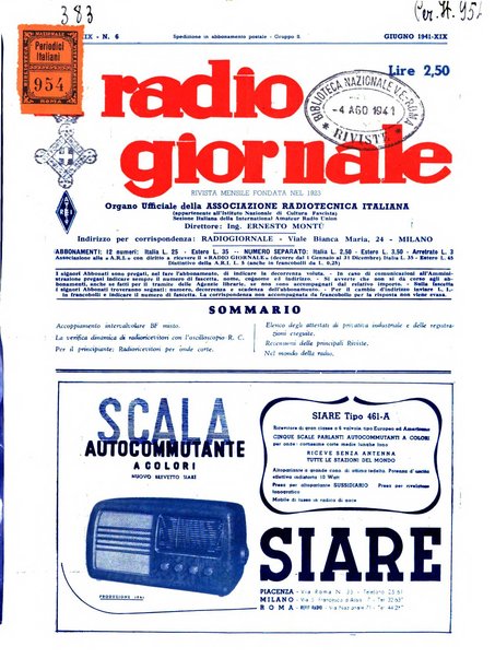 Radio giornale rivista mensile per dilettanti di radio